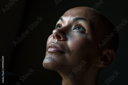 Power portraits of cancer patient. Oncology. Breast cancer. Chemotherapy