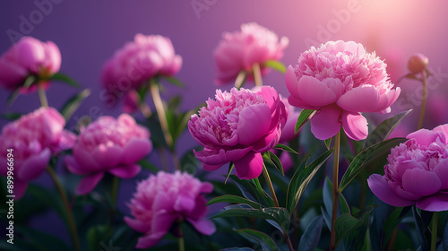 Several pink peonies in full bloom