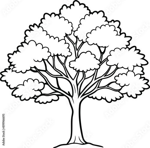 Silhouette of Oak Tree Vector, Silhouette of Oak Tree Vector on white background eps 10