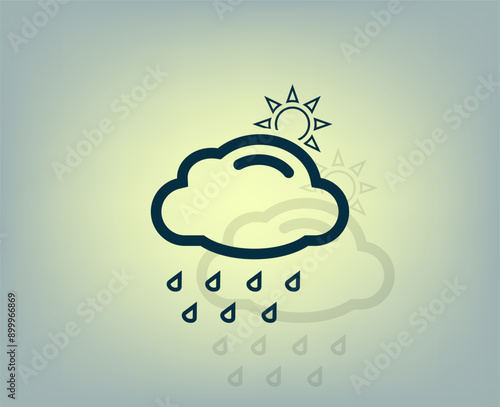 Vector illustration with shadow on gradient background