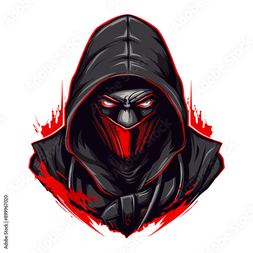 Thief vector mascot logo design with modern illustration concept style for badge, emblem and tshirt printing. Villain sticker. Hacker illustration for sport and esport team logotype