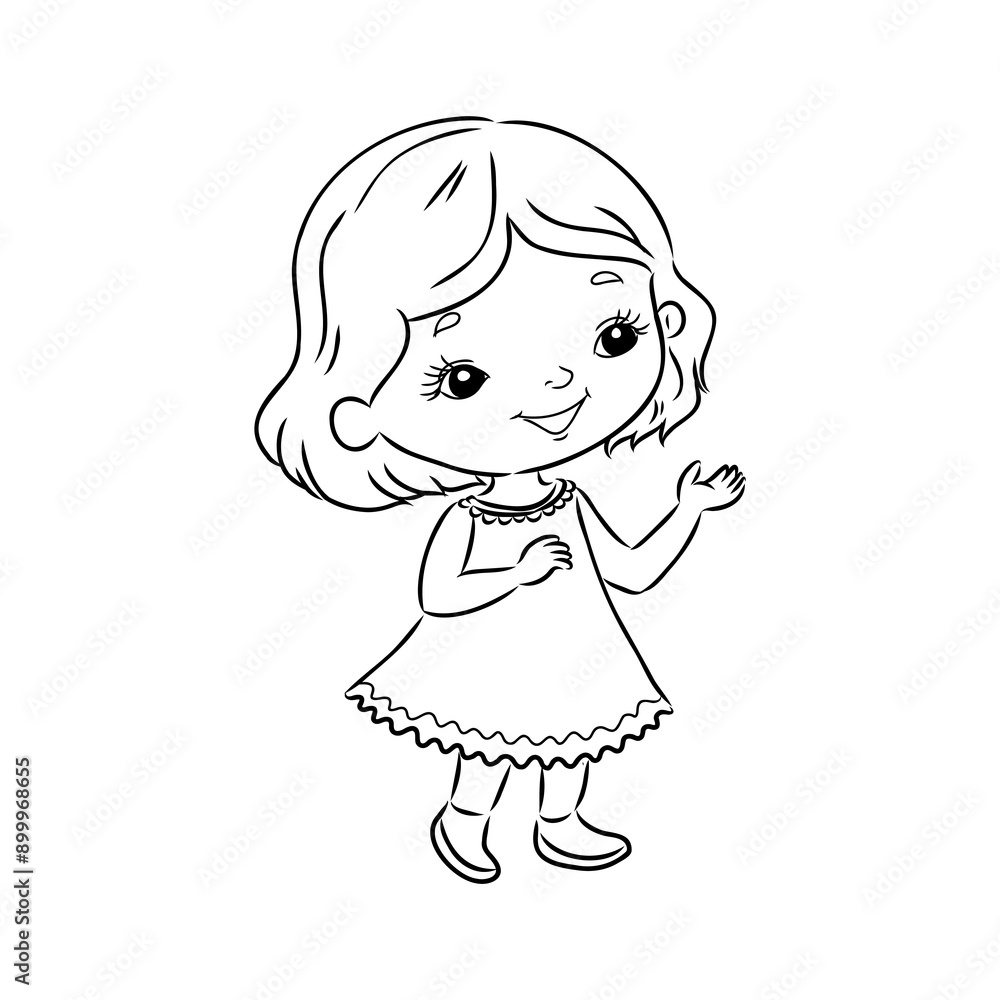 Cute Girl illustration. For apparel or other uses,in vector. Cute Girl illustration. For apparel or other uses,in vector.