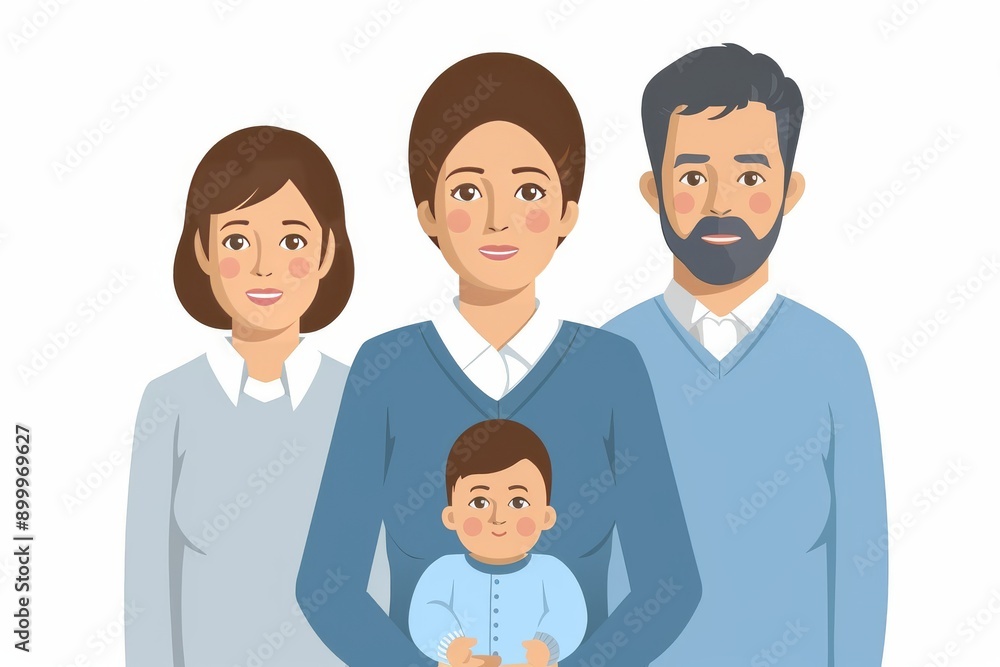 Fototapeta premium Cozy family moment with baby warm lighting highlighting love and connection in a nurturing intimate home environment