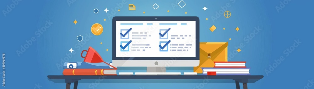 Flat design of a homework assignment submission page, with upload buttons and progress indicators Flat design of a homework assignment submission page, with upload buttons and progress indicators