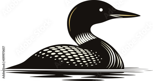  loon silhouette vector illustration on white back ground 