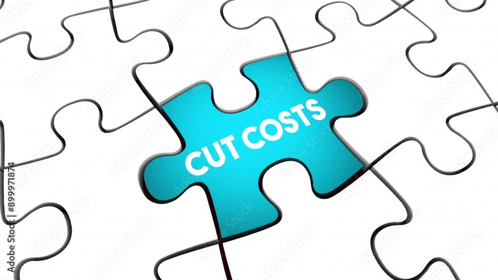 Cut Costs Reduce Over Spending Lower Prices Puzzle Piece 3d Animation Cut Costs Reduce Over Spending Lower Prices Puzzle Piece 3d Animation