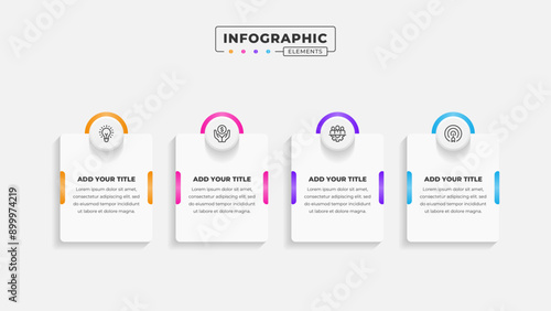 Vector business process infographic design template with 4 steps or options