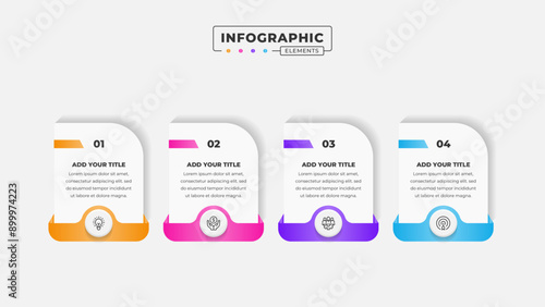 Vector business process infographic design template with 4 steps or options