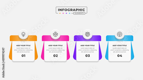 Vector business process infographic design template with 4 steps or options