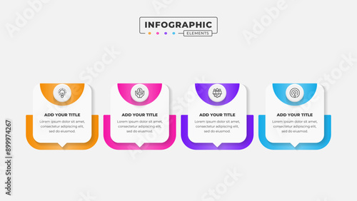 Vector business process infographic design template with 4 steps or options