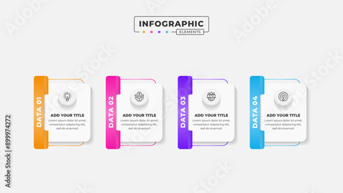 Vector business process infographic design template with 4 steps or options