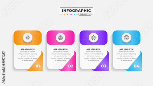 Vector business process infographic design template with 4 steps or options