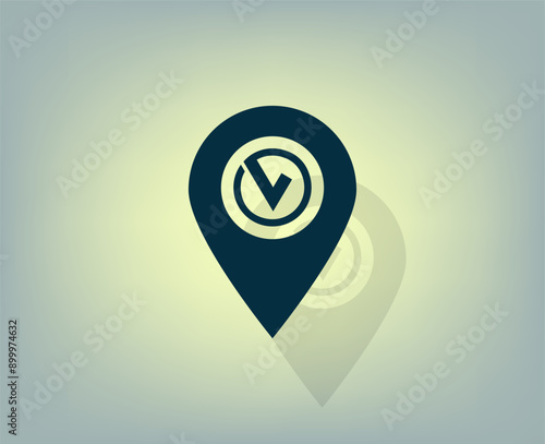 Vector illustration with shadow on gradient background