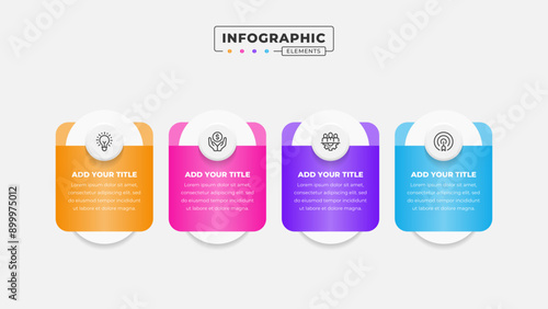 Vector business process infographic design template with 4 steps or options