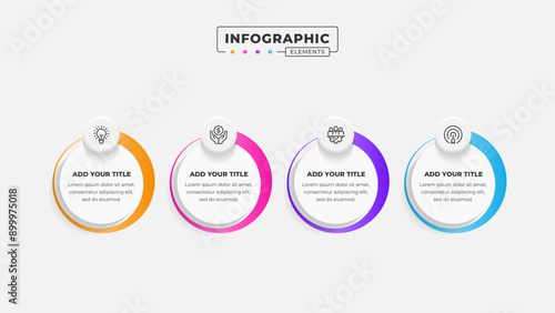Vector business process infographic design template with 4 steps or options