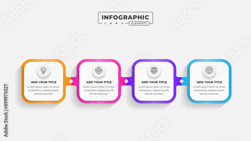 Vector business process infographic design template with 4 steps or options