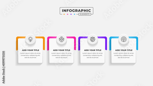 Vector business process infographic design template with 4 steps or options