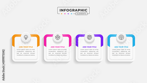 Vector business process infographic design template with 4 steps or options