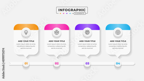 Vector business process infographic design template with 4 steps or options