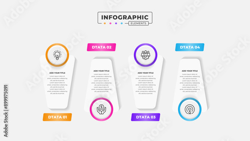 Vector business process infographic design template with 4 steps or options