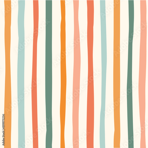 Autumn seamless pattern with vertical stripes for textile prints, kitchenware, tablecloth, towels, wallpaper, wrapping paper, etc. EPS 10