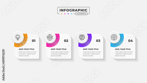 Vector business process infographic design template with 4 steps or options