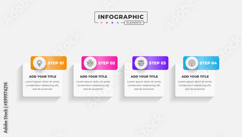 Vector business process infographic design template with 4 steps or options