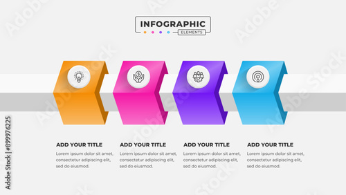 Vector business process infographic design template with 4 steps or options