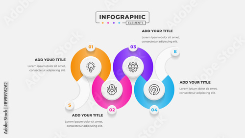 Vector business process infographic design template with 4 steps or options