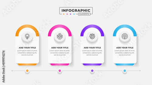 Vector business process infographic design template with 4 steps or options