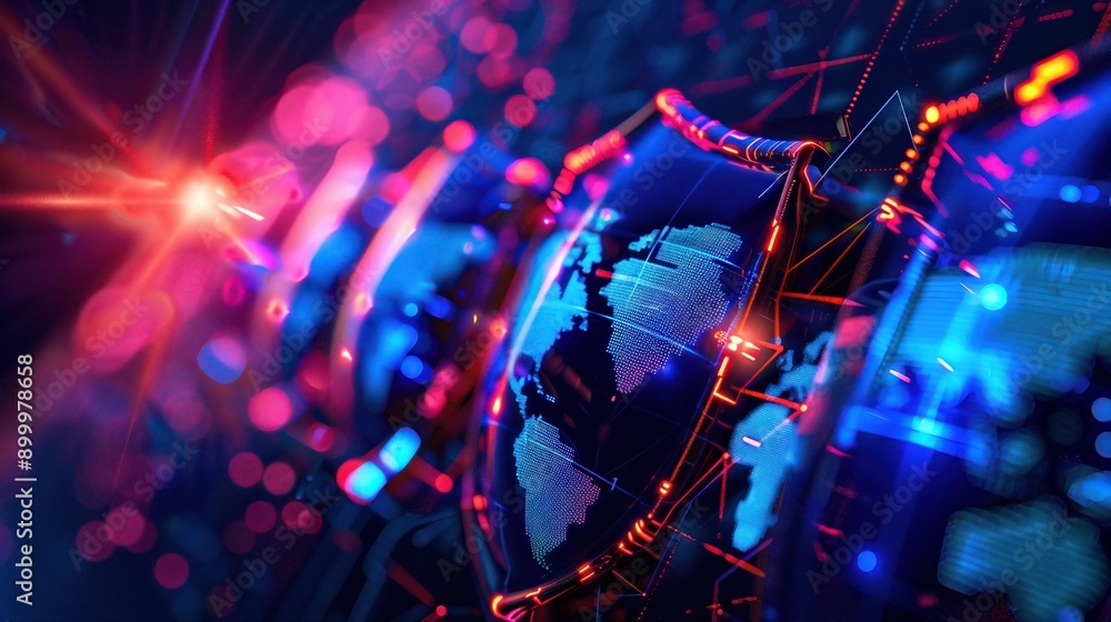 A vibrant digital globe illustration with glowing connections, showcasing the interconnectedness of our world and technology. A vibrant digital globe illustration with glowing connections, showcasing the interconnectedness of our world and technology.