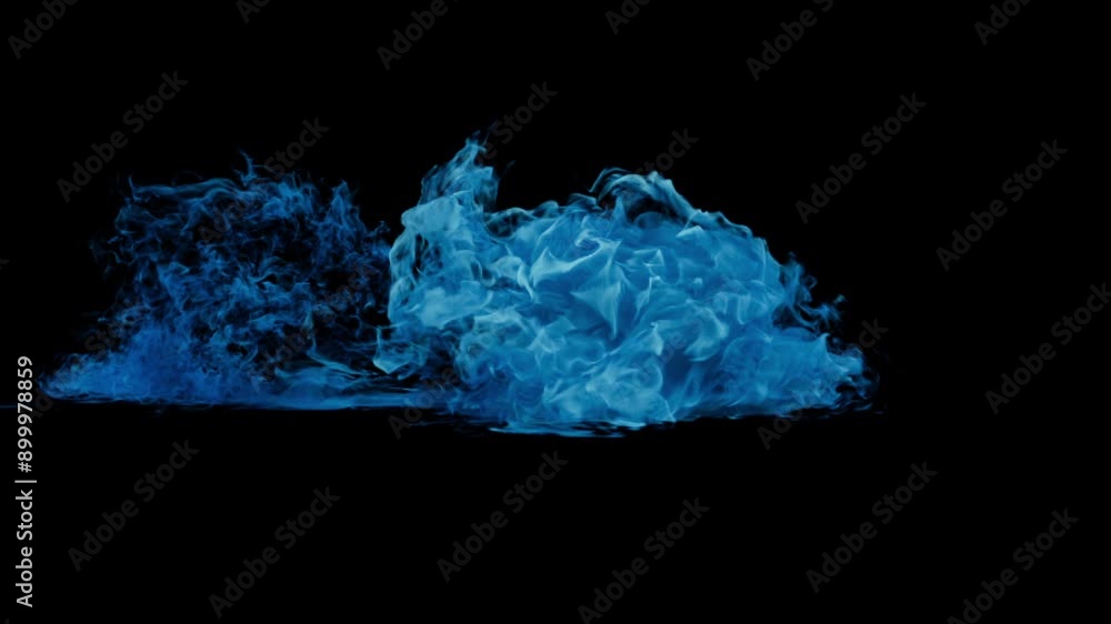 Blue colored smoke visual effect element - 60 fps, 4K Pro Res with mask pass Blue colored smoke visual effect element - 60 fps, 4K Pro Res with mask pass