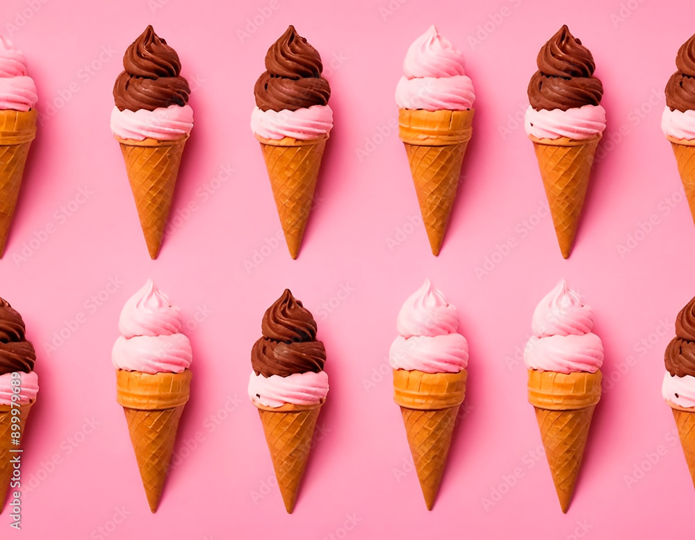 several cream ice creams in cone together and delicious several cream ice creams in cone together and delicious