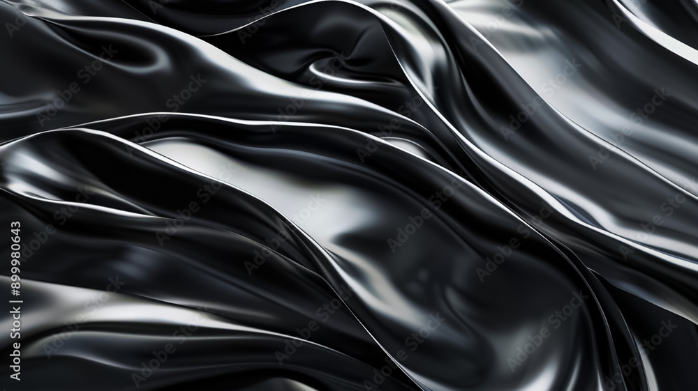 A black and silver fabric with a shiny texture A black and silver fabric with a shiny texture