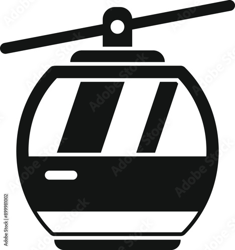 Black silhouette of a funicular cabin ascending a mountain, representing mountain tourism and transportation