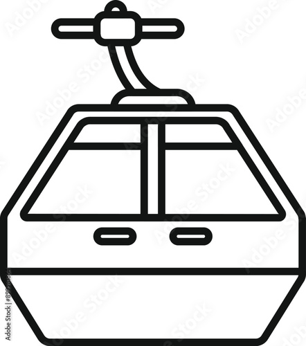 Funicular cabin icon. Outline funicular cabin icon for web design isolated on white background