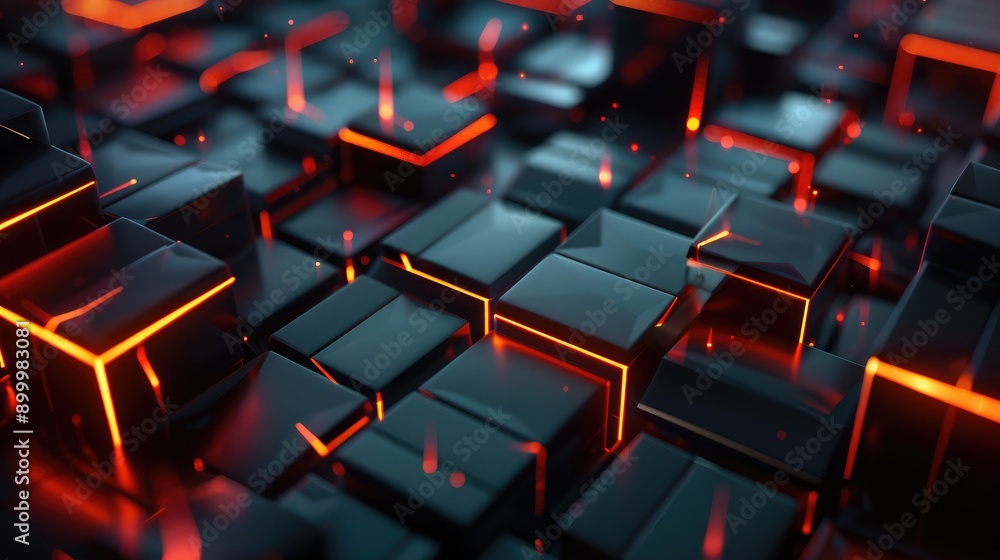 Obraz premium glowing edges and dark backgrounds, creating a high-tech visual effect.