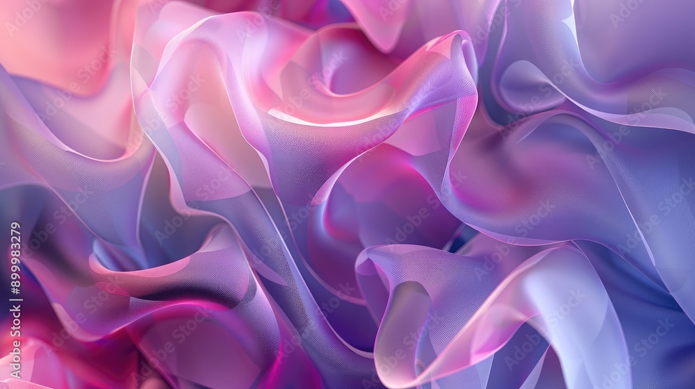 Obraz premium Fluid 3D abstract shapes with a smooth gradient, creating a harmonious and calming visual effect.