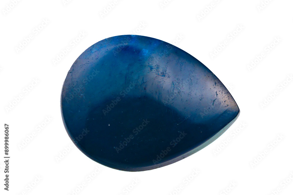 natural blue sapphire gem on the isolated white background natural blue sapphire gem on the isolated white background