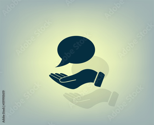 Vector illustration with shadow on gradient background