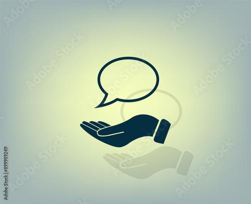 Vector illustration with shadow on gradient background