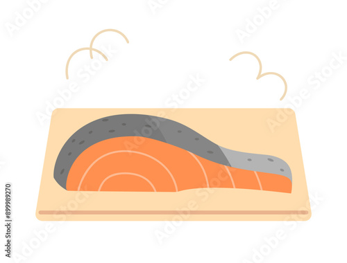 焼き鮭をイメージしたイラスト