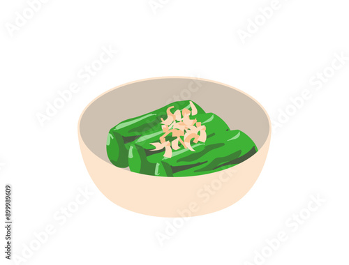 ほうれん草のおひたしをイメージしたイラスト