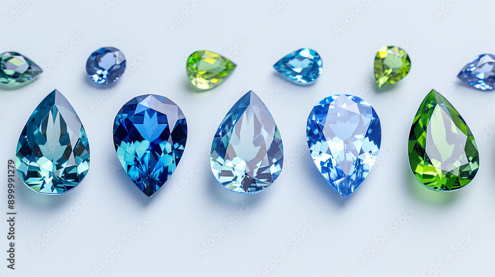 Vibrant Gems Collection. Captivating Colored Gems Displayed in Various Shapes. Stunning Blue and Green Gemstones Showcasing Their Brilliance Vibrant Gems Collection. Captivating Colored Gems Displayed in Various Shapes. Stunning Blue and Green Gemstones Showcasing Their Brilliance