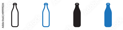 bottle icon set symbol sign collection in white and black