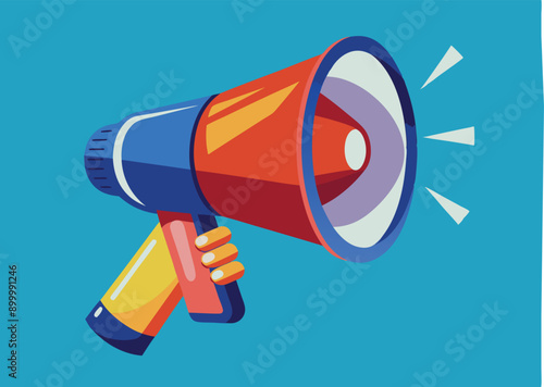 hand holding megaphone bullhorn vector illustration 
