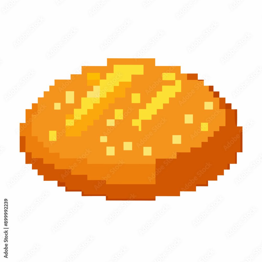 Fototapeta premium A pixelated of a yellow bread roll