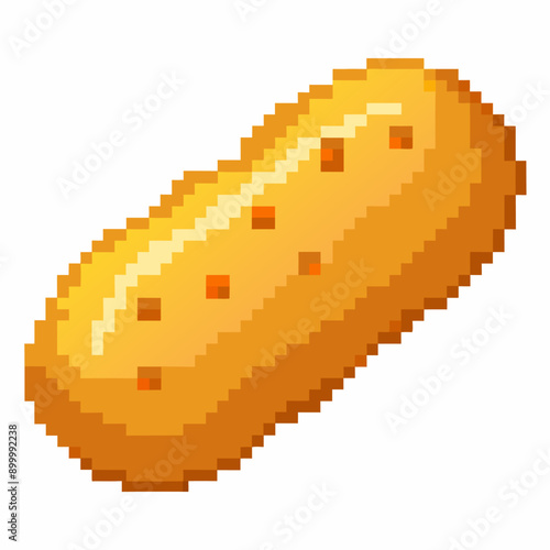 A yellow bread with holes on it