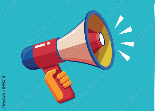 hand holding megaphone bullhorn vector illustration 