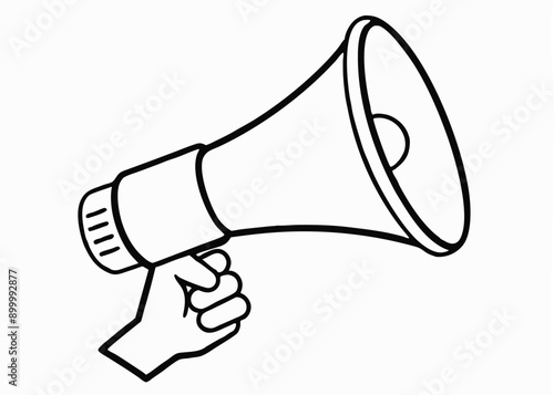 hand holding megaphone bullhorn vector illustration 